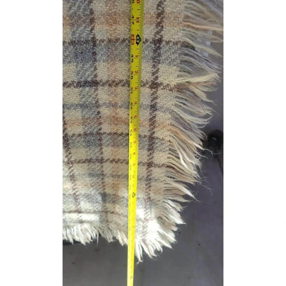 Boyne Valley‎ Weavers Ireland Wool Throw Blanket Plaid Fringe 43x70 Handmade...